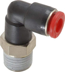 Norgren - 6mm Tube OD, 1/4 BSPT Brass Push-to-Connect Tube Male Swivel Elbow - Tube to Male BSPT Connection, 150 Max psi, Nitrile O-Ring, 0 to 175°F Working Temp - Apex Tool & Supply