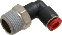 Norgren - 6mm Tube OD, 3/8 BSPT Brass Push-to-Connect Tube Male Swivel Elbow - Tube to Male BSPT Connection, 150 Max psi, Nitrile O-Ring, 0 to 175°F Working Temp - Apex Tool & Supply