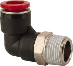 Norgren - 10mm Tube OD, 3/8 BSPT Brass Push-to-Connect Tube Male Swivel Elbow - Tube to Male BSPT Connection, 150 Max psi, Nitrile O-Ring, 0 to 175°F Working Temp - Apex Tool & Supply