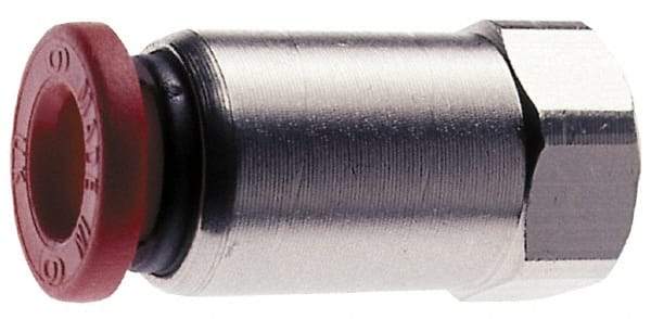 Norgren - 4mm Tube OD, 1/8 BSPP Brass Push-to-Connect Tube Female Connector - Tube to Female BSPP Connection, 150 Max psi, Nitrile O-Ring, 0 to 175°F Working Temp - Apex Tool & Supply