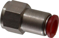 Norgren - 8mm Tube OD, 1/4 BSPP Brass Push-to-Connect Tube Female Connector - Tube to Female BSPP Connection, 150 Max psi, Nitrile O-Ring, 0 to 175°F Working Temp - Apex Tool & Supply