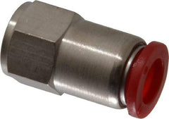 Norgren - 10mm Tube OD, 1/4 BSPP Brass Push-to-Connect Tube Female Connector - Tube to Female BSPP Connection, 150 Max psi, Nitrile O-Ring, 0 to 175°F Working Temp - Apex Tool & Supply
