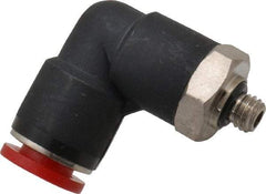 Norgren - 6mm Tube OD, M5 Metric Brass Push-to-Connect Tube Male Swivel Elbow - Tube to Metric Thread Connection, 150 Max psi, Nitrile O-Ring, 0 to 175°F Working Temp - Apex Tool & Supply