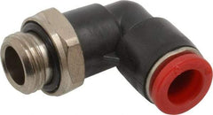 Norgren - 8mm Tube OD, 1/4 BSPP Brass Push-to-Connect Tube Male Swivel Elbow - Tube to Male BSPP Connection, 150 Max psi, Nitrile O-Ring, 0 to 175°F Working Temp - Apex Tool & Supply