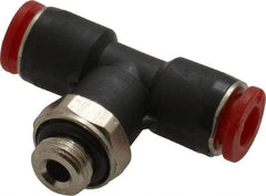 Norgren - 6mm Tube OD, 1/8 BSPP Brass Push-to-Connect Tube Male Swivel Branch Tee - Tube to Male BSPP Connection, 150 Max psi, Nitrile O-Ring, 0 to 175°F Working Temp - Apex Tool & Supply