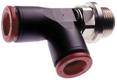 Norgren - 8mm Tube OD, 1/4 BSPP Brass Push-to-Connect Tube Male Swivel Run Tee - Tube to Male BSPP Connection, 150 Max psi, Nitrile O-Ring, 0 to 175°F Working Temp - Apex Tool & Supply