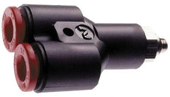 Norgren - 6mm Tube OD, M5 Metric Brass Push-to-Connect Tube Male Parallel Y - Tube to Metric Thread Connection, 150 Max psi, Nitrile O-Ring, 0 to 175°F Working Temp - Apex Tool & Supply