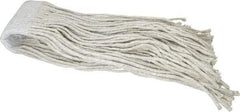 PRO-SOURCE - 5" White Head Band, X-Large Cotton Cut End Mop Head - 8 Ply, Clamp Jaw Connection, Use for Stripping/Finishing - Apex Tool & Supply