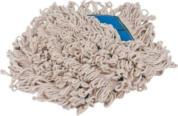 PRO-SOURCE - 18" Long x 5" Wide Yarn Blend Dust Mop Head - Snap-On, Blue, Looped Head, Launderable - Apex Tool & Supply