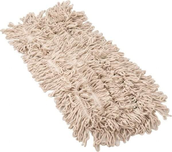 PRO-SOURCE - 24" Long x 5" Wide Yarn Blend Dust Mop Head - Snap-On, White, Looped Head, Launderable - Apex Tool & Supply