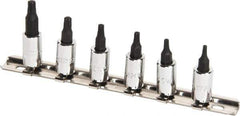 Proto - 6 Piece 1/4" Drive Torx Bit Socket Set - T10 to T30 Torx - Apex Tool & Supply