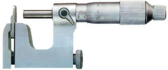 Value Collection - 25 to 50 mm Range, Carbide Face, Satin Chrome Coated, Mechanical Multi Anvil Micrometer - Friction Thimble, 0.01 mm Graduation, 0.0001 Inch Accuracy - Apex Tool & Supply