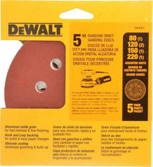 DeWALT - 80, 120, 150, 180, 220 Grit, 5" Disc Diam, Abrasive Disc Kit - Coated, Medium, Fine, (3) Very Fine Grade, Aluminum Oxide - Apex Tool & Supply