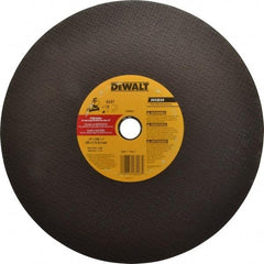 DeWALT - 14" Aluminum Oxide Cutoff Wheel - 7/64" Thick, 1" Arbor, 5,000 Max RPM, Use with Stationary Tools - Apex Tool & Supply