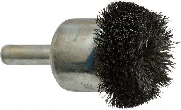 Anderson - 1-1/4" Brush Diam, Crimped, Flared End Brush - 1/4" Diam Shank, 20,000 Max RPM - Apex Tool & Supply