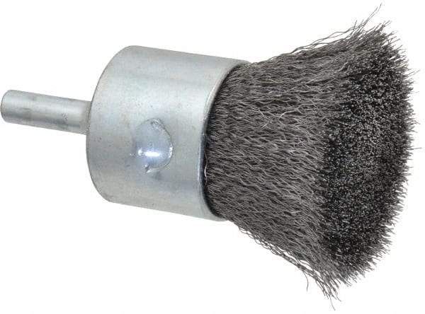 Anderson - 1" Brush Diam, Crimped, End Brush - 1/4" Diam Shank, 22,000 Max RPM - Apex Tool & Supply