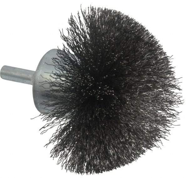 Anderson - 2-3/4" Brush Diam, Crimped, Flared End Brush - 1/4" Diam Shank, 16,000 Max RPM - Apex Tool & Supply