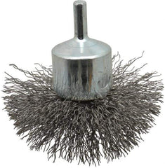 Anderson - 3" Brush Diam, Crimped, Flared End Brush - 1/4" Diam Shank, 16,000 Max RPM - Apex Tool & Supply