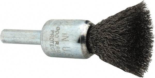 Anderson - 1/2" Brush Diam, Crimped, End Brush - 1/4" Diam Shank, 25,000 Max RPM - Apex Tool & Supply