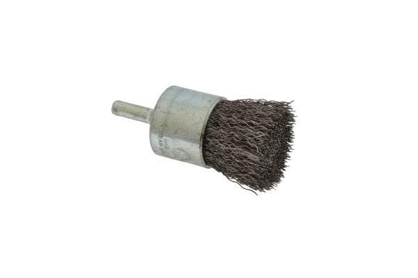 Anderson - 1" Brush Diam, Crimped, End Brush - 1/4" Diam Shank, 22,000 Max RPM - Apex Tool & Supply