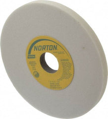Norton - 7" Diam x 1-1/4" Hole x 1/2" Thick, L Hardness, 60 Grit Surface Grinding Wheel - Aluminum Oxide, Type 1, Medium Grade, 3,600 Max RPM, Vitrified Bond, No Recess - Apex Tool & Supply