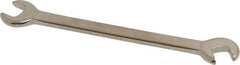 Proto - 1/4" x 7/32" Standard Ignition Open End Wrench - 3" OAL, Double End, Satin Finish, 15° & 60° Head Angle - Apex Tool & Supply