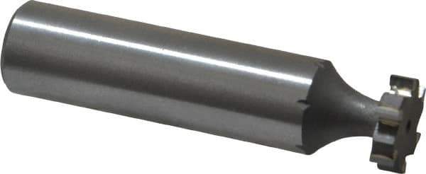 Made in USA - 1/2" Diam x 1/8" Face Width, Carbide-Tipped, 6 Teeth, Shank Connection Woodruff Keyseat Cutter - Uncoated, 2-1/8" OAL x 1/2" Shank, Straight Teeth, ANSI 404, Old Standard 3 - Apex Tool & Supply