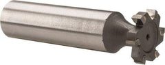 Made in USA - 5/8" Diam x 1/8" Face Width, Carbide-Tipped, 6 Teeth, Shank Connection Woodruff Keyseat Cutter - Uncoated, 2-1/8" OAL x 1/2" Shank, Straight Teeth, ANSI 405, Old Standard 5 - Apex Tool & Supply