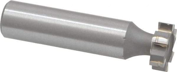 Made in USA - 5/8" Diam x 3/16" Face Width, Carbide-Tipped, 6 Teeth, Shank Connection Woodruff Keyseat Cutter - Uncoated, 2-3/16" OAL x 1/2" Shank, Straight Teeth, ANSI 605, Old Standard 61 - Apex Tool & Supply