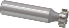 Made in USA - 5/8" Diam x 3/16" Face Width, Carbide-Tipped, 6 Teeth, Shank Connection Woodruff Keyseat Cutter - Uncoated, 2-3/16" OAL x 1/2" Shank, Straight Teeth, ANSI 605, Old Standard 61 - Apex Tool & Supply