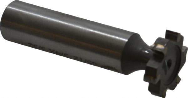 Made in USA - 3/4" Diam x 5/32" Face Width, Carbide-Tipped, 6 Teeth, Shank Connection Woodruff Keyseat Cutter - Uncoated, 2-5/32" OAL x 1/2" Shank, Straight Teeth, ANSI 506, Old Standard 8 - Apex Tool & Supply