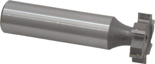 Made in USA - 3/4" Diam x 3/16" Face Width, Carbide-Tipped, 6 Teeth, Shank Connection Woodruff Keyseat Cutter - Uncoated, 2-3/16" OAL x 1/2" Shank, Straight Teeth, ANSI 606, Old Standard 9 - Apex Tool & Supply