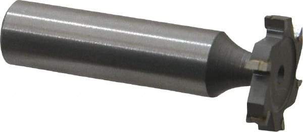 Made in USA - 7/8" Diam x 5/32" Face Width, Carbide-Tipped, 6 Teeth, Shank Connection Woodruff Keyseat Cutter - Uncoated, 2-5/32" OAL x 1/2" Shank, Straight Teeth, ANSI 507, Old Standard 10 - Apex Tool & Supply