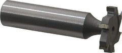 Made in USA - 7/8" Diam x 5/32" Face Width, Carbide-Tipped, 6 Teeth, Shank Connection Woodruff Keyseat Cutter - Uncoated, 2-5/32" OAL x 1/2" Shank, Straight Teeth, ANSI 507, Old Standard 10 - Apex Tool & Supply