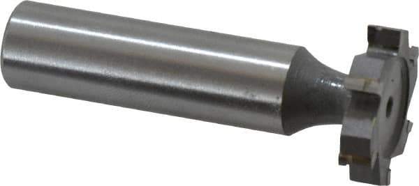 Made in USA - 7/8" Diam x 3/16" Face Width, Carbide-Tipped, 6 Teeth, Shank Connection Woodruff Keyseat Cutter - Uncoated, 2-3/16" OAL x 1/2" Shank, Straight Teeth, ANSI 607, Old Standard 11 - Apex Tool & Supply