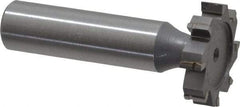 Made in USA - 1" Diam x 7/32" Face Width, Carbide-Tipped, 8 Teeth, Shank Connection Woodruff Keyseat Cutter - Uncoated, 2-7/32" OAL x 1/2" Shank, Straight Teeth, ANSI 708, Old Standard 14 - Apex Tool & Supply