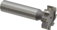 Made in USA - 1" Diam x 1/4" Face Width, Carbide-Tipped, 8 Teeth, Shank Connection Woodruff Keyseat Cutter - Uncoated, 2-1/4" OAL x 1/2" Shank, Straight Teeth, ANSI 808, Old Standard 15 - Apex Tool & Supply