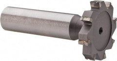 Made in USA - 1-1/8" Diam x 3/16" Face Width, Carbide-Tipped, 8 Teeth, Shank Connection Woodruff Keyseat Cutter - Uncoated, 2-3/16" OAL x 1/2" Shank, Straight Teeth, ANSI 609, Old Standard 16 - Apex Tool & Supply