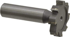Made in USA - 1-1/4" Diam x 1/4" Face Width, Carbide-Tipped, 8 Teeth, Shank Connection Woodruff Keyseat Cutter - Uncoated, 2-1/4" OAL x 1/2" Shank, Straight Teeth, ANSI 810, Old Standard 21 - Apex Tool & Supply