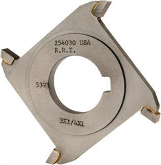 Made in USA - 3" Diam x 1/4" Width of Cut, 4 Teeth, Carbide Tipped Side Milling Cutter - Straight Teeth, Uncoated - Apex Tool & Supply