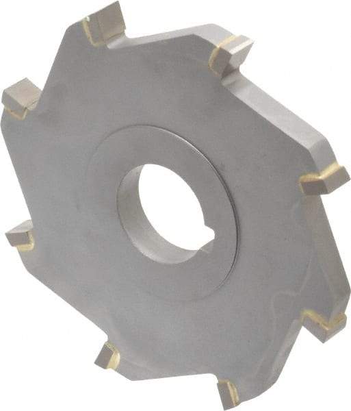 Made in USA - 4" Diam x 3/8" Width of Cut, 8 Teeth, Carbide Tipped Side Milling Cutter - Straight Teeth, Uncoated - Apex Tool & Supply
