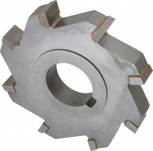 Made in USA - 4" Diam x 5/8" Width of Cut, 8 Teeth, Carbide Tipped Side Milling Cutter - Straight Teeth, Uncoated - Apex Tool & Supply