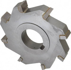 Made in USA - 4" Diam x 5/8" Width of Cut, 8 Teeth, Carbide Tipped Side Milling Cutter - Straight Teeth, Uncoated - Apex Tool & Supply