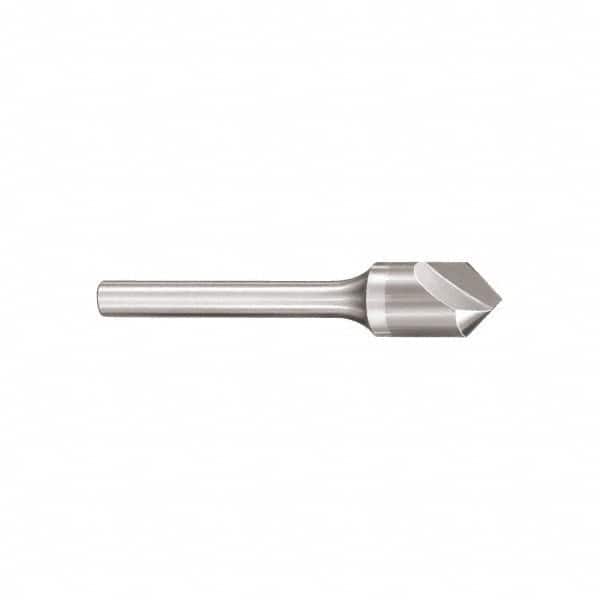SGS - 3/4" Head Diam, 1/2" Shank Diam, 1 Flute 60° Solid Carbide Countersink - Apex Tool & Supply