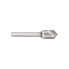 SGS - 1/8" Head Diam, 1/8" Shank Diam, 1 Flute 60° Solid Carbide Countersink - Bright Finish, 1-1/2" OAL, Single End, Straight Shank, Right Hand Cut - Apex Tool & Supply