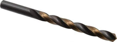 Michigan Drill - 25/64" 118° High Speed Steel Jobber Drill - Oxide/Gold Finish, Right Hand Cut, Spiral Flute, Straight Shank, 5-1/8" OAL, Split Point - Apex Tool & Supply