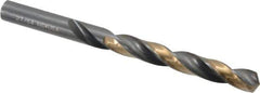 Michigan Drill - 27/64" 118° High Speed Steel Jobber Drill - Oxide/Gold Finish, Right Hand Cut, Spiral Flute, Straight Shank, 5-3/8" OAL, Split Point - Apex Tool & Supply