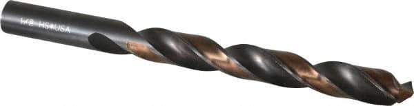 Michigan Drill - 1/2" 118° High Speed Steel Jobber Drill - Oxide/Gold Finish, Right Hand Cut, Spiral Flute, Straight Shank, 6" OAL, Split Point - Apex Tool & Supply