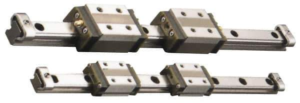 THK - 24mm Block L x 16mm W x 8.9mm H, 10mm Transverse Hole Spcg, 10mm Lateral Hole Spcg, 4-Way Compact HSR Assembly - M2x2.5 Block Hole, 115mm Rail L x 8mm W x 6mm H, 11mm Assembly H, 4mm Overhang - Apex Tool & Supply