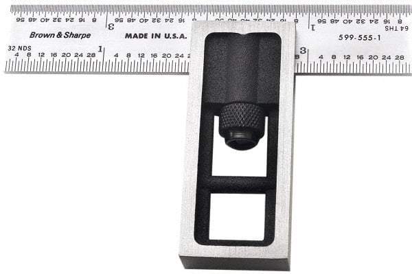 TESA Brown & Sharpe - 4 Inch Long, 4R Double Square - 1/64, 1/32, 1/16 and 1/8 Inch Graduation - Apex Tool & Supply